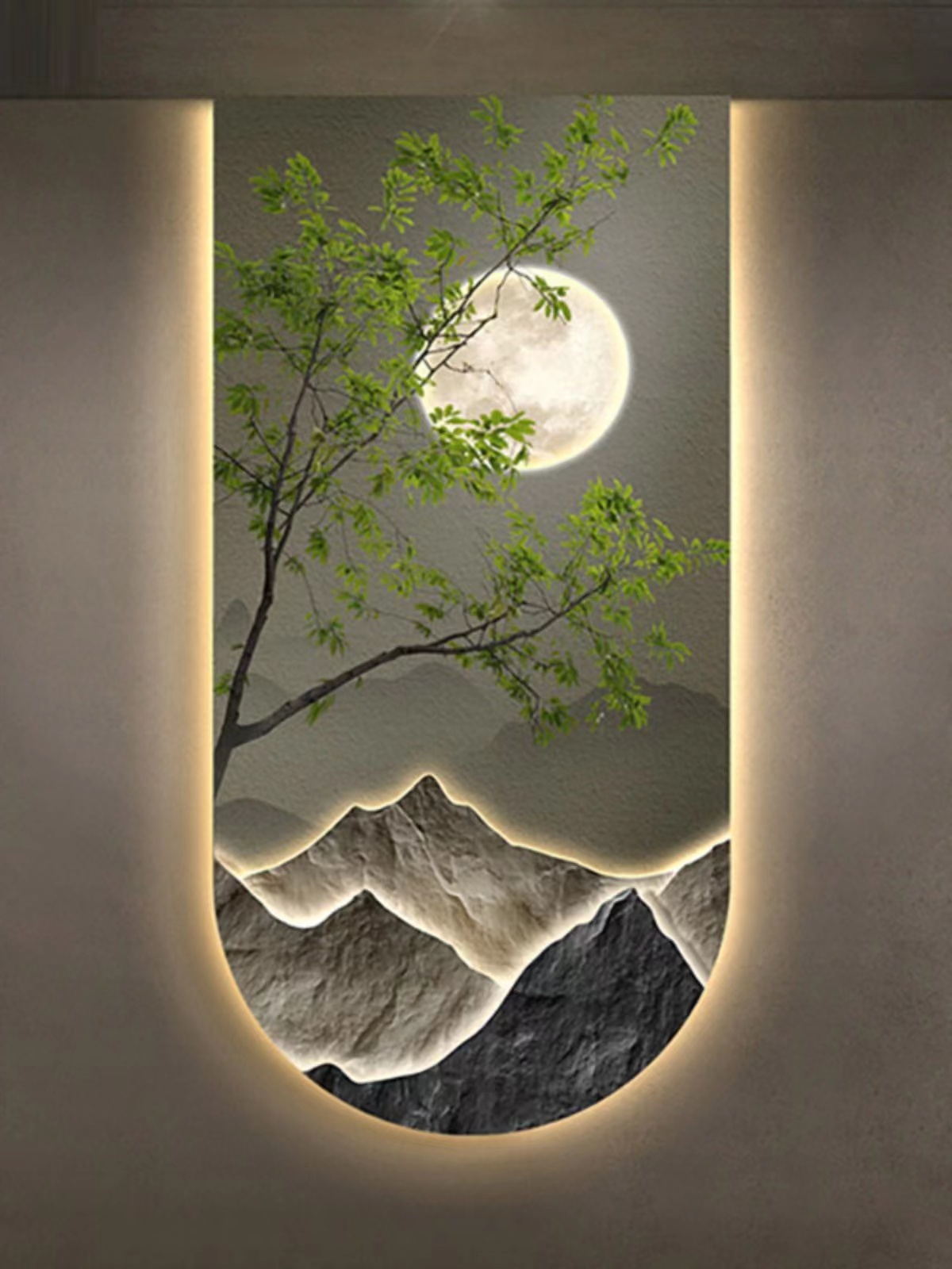 Hanging Moon Lamp - Pinturas Decorativas Penduradas com Luzes, Luzes