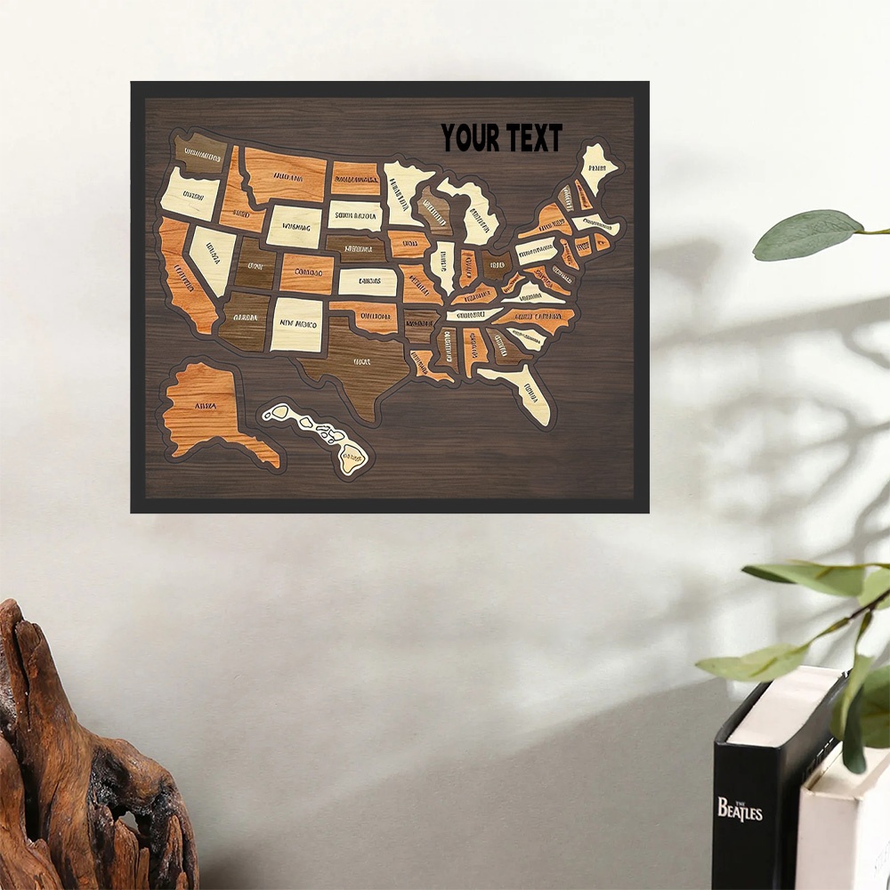 Home Decor Usa - Quebra-cabeça de mapa dos EUA em