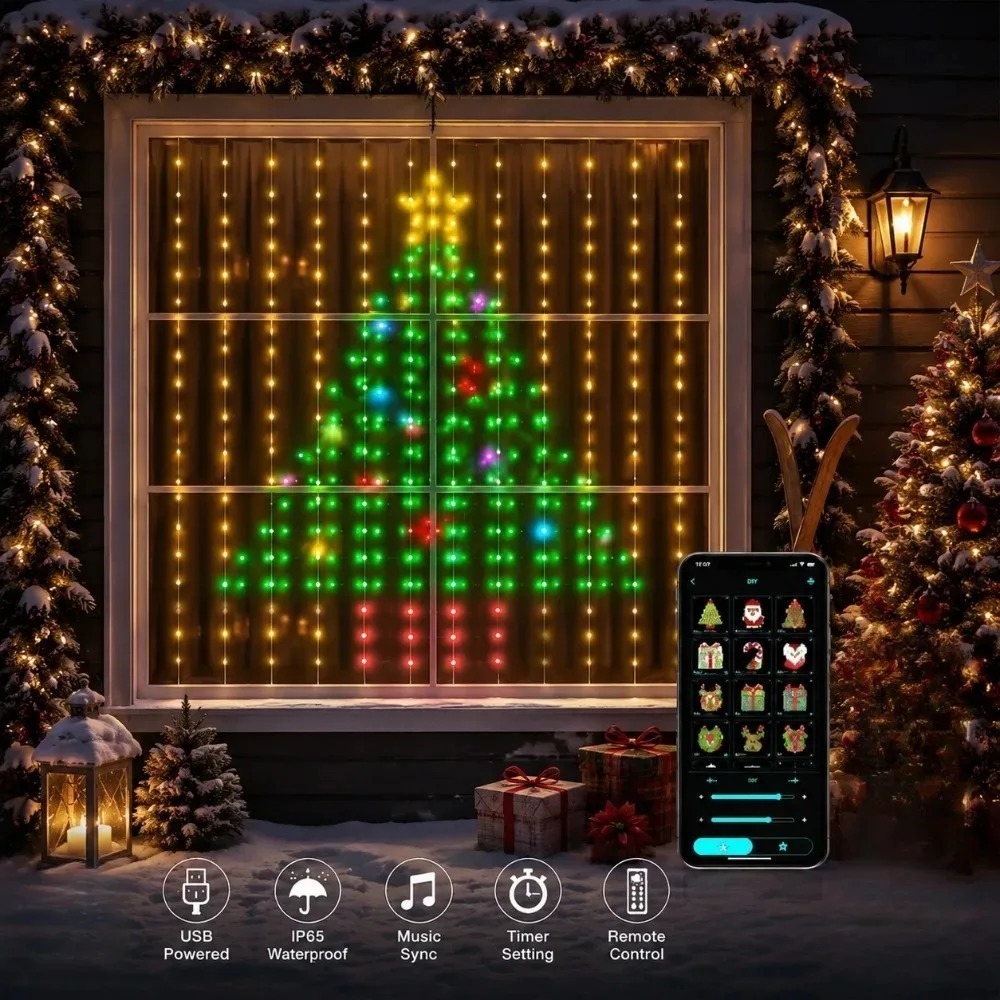 Home Decor Diy - Luzes de Cortina LED Pixel com