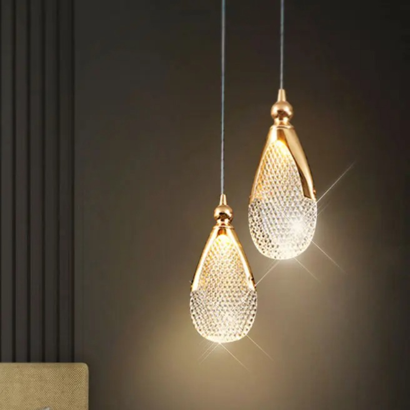 Hanging Moon Lamp - Luminárias Pendentes LED Douradas Modernas e