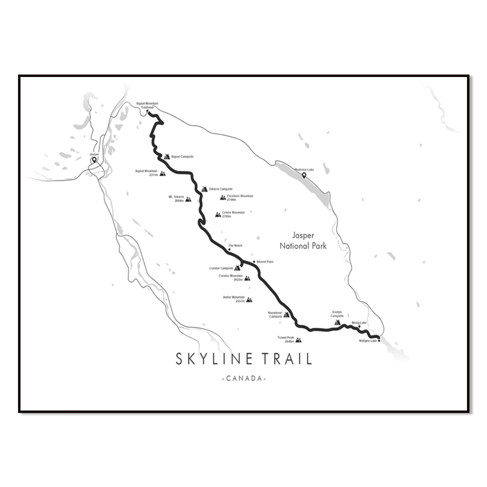 Home Decor Canada - Mapa do Trilha do Skyline, pôster