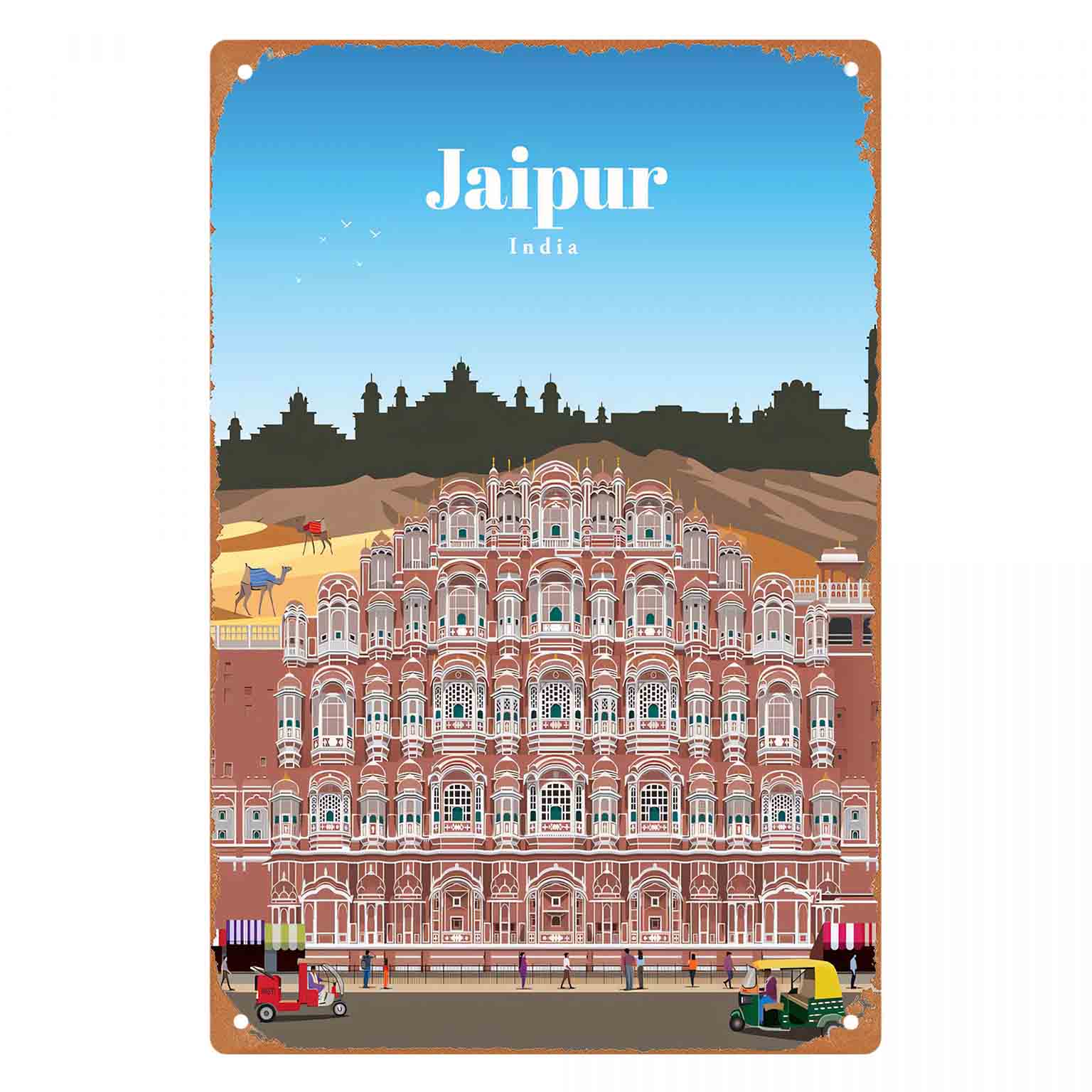 Home Decor Jaipur - Placa de Metal Decorativa 2D Plana