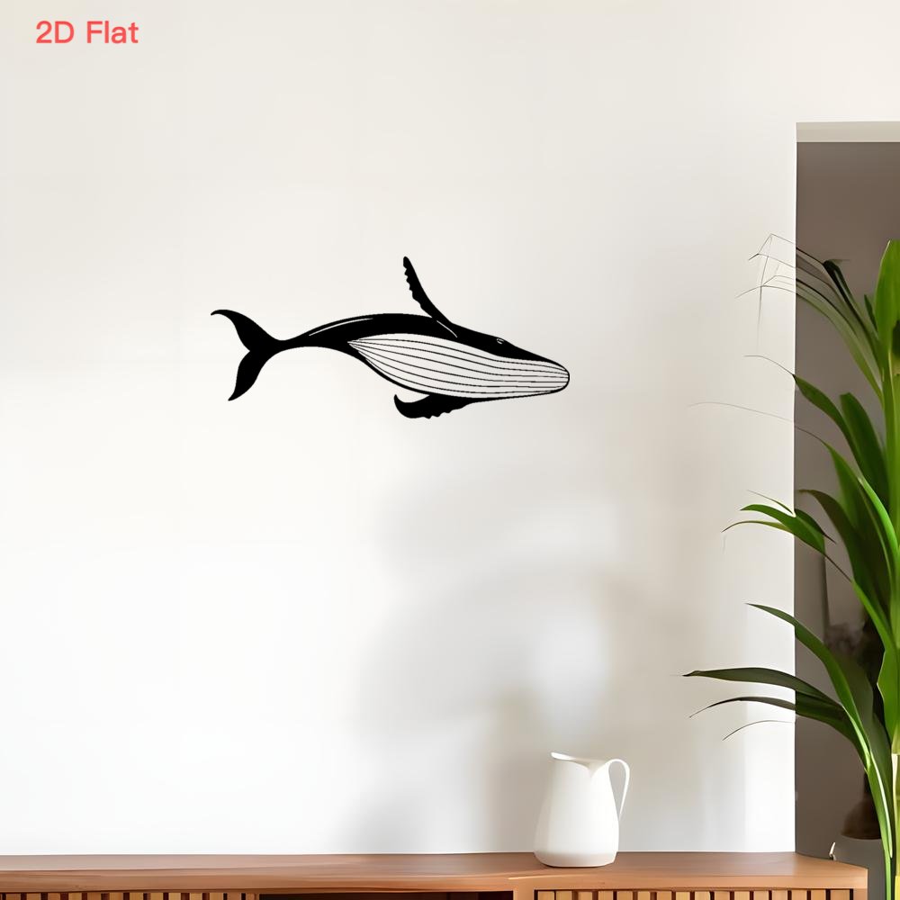 Home Decor Nautical - Arte de Parede em Metal Baleia