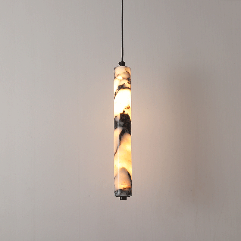 Hanging Moon Lamp - Luminária Pendente de Pedra Natural Cilíndrica