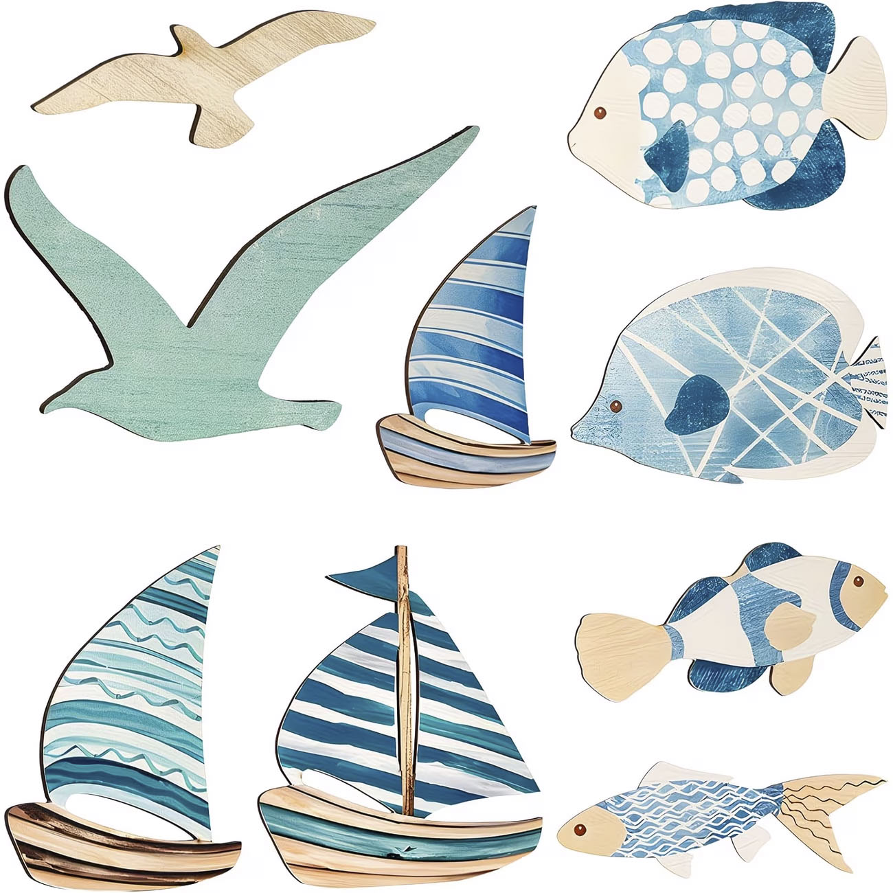 Home Decor Nautical - Conjunto de 9 Peças de Decoração