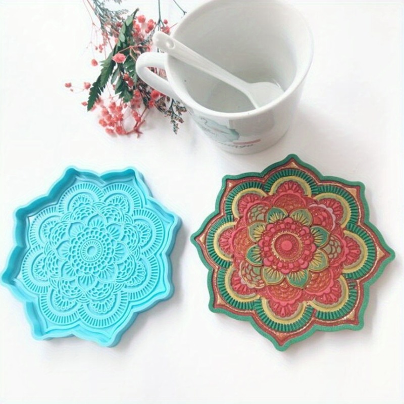Home Decor Manufacturers - Molde de silicone para porta-copos mandala,