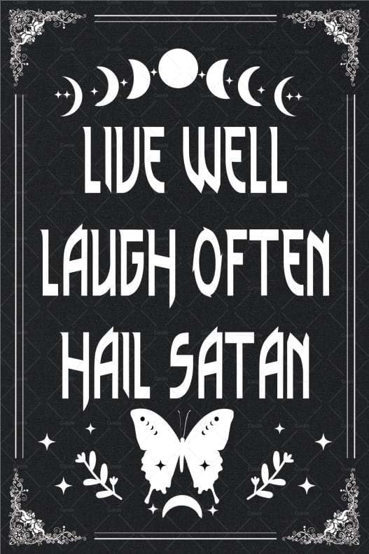 Home Decor Gothic - Placa de Metal Gótica 'Live Well