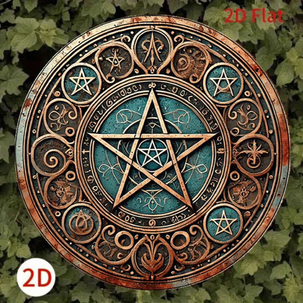Home Decor Gothic - Sinal de metal pentagrama wiccan vintage