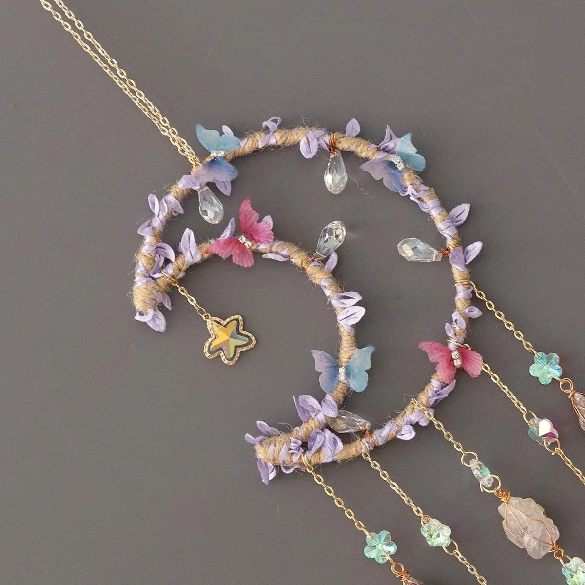 Boho Wind Chimes - Apanhadores de Sonhos de Cristal, Sinos