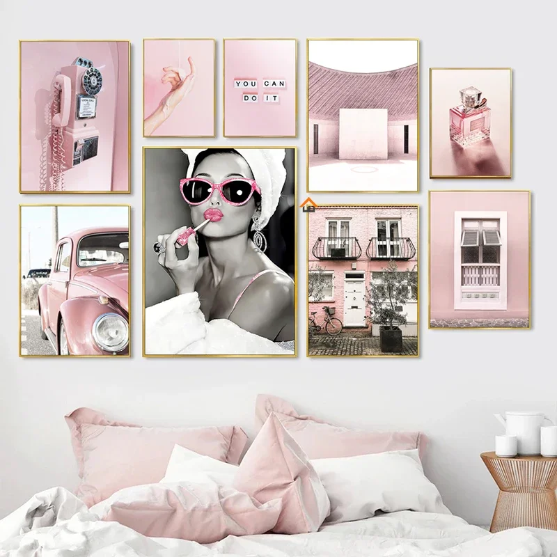 Home Decor Luxury - Luxo perfume feminino rosa vintage carro