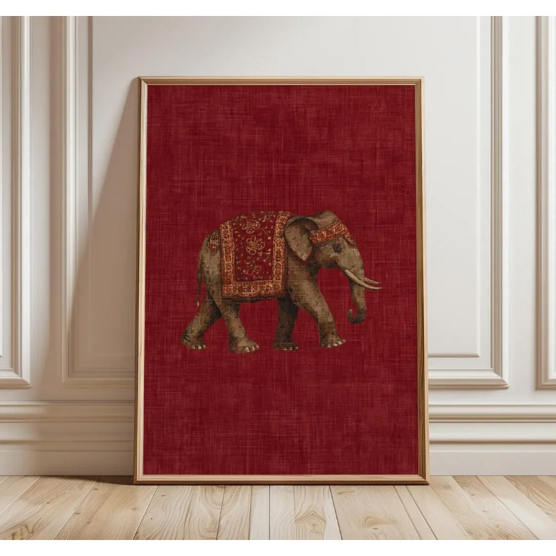 Estampa de Elefante Indiano, A - Geometric Wall Art avaliação e preço