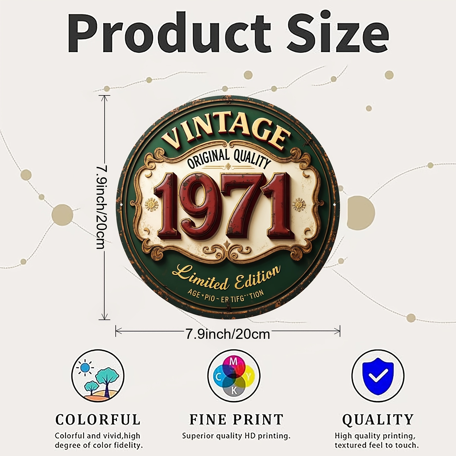 Placa de Alumínio Vintage 1971 - Home Decor Online avaliação e preço