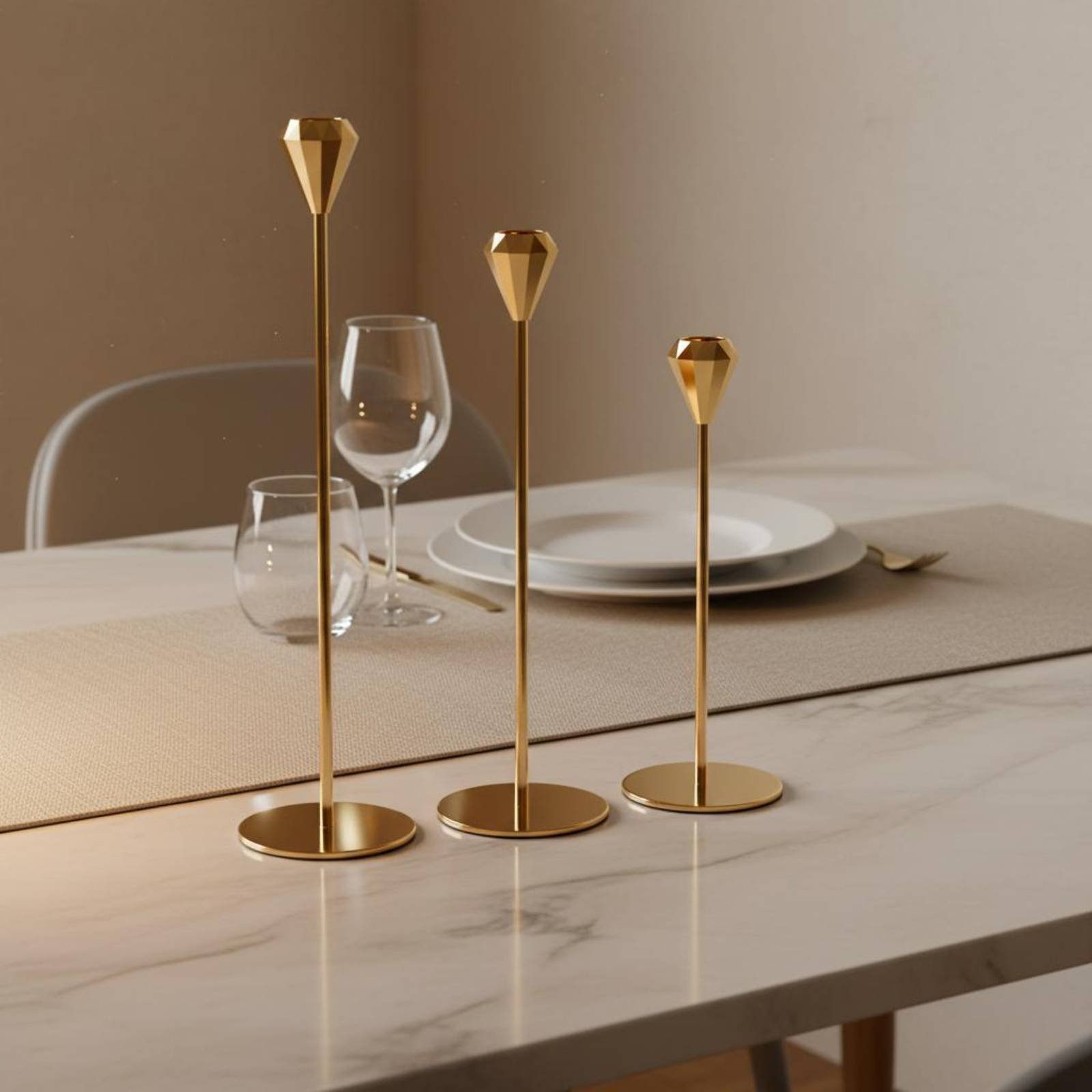 Conjunto de 3 Castiçais de Cri - Home Decor Luxury avaliação e preço