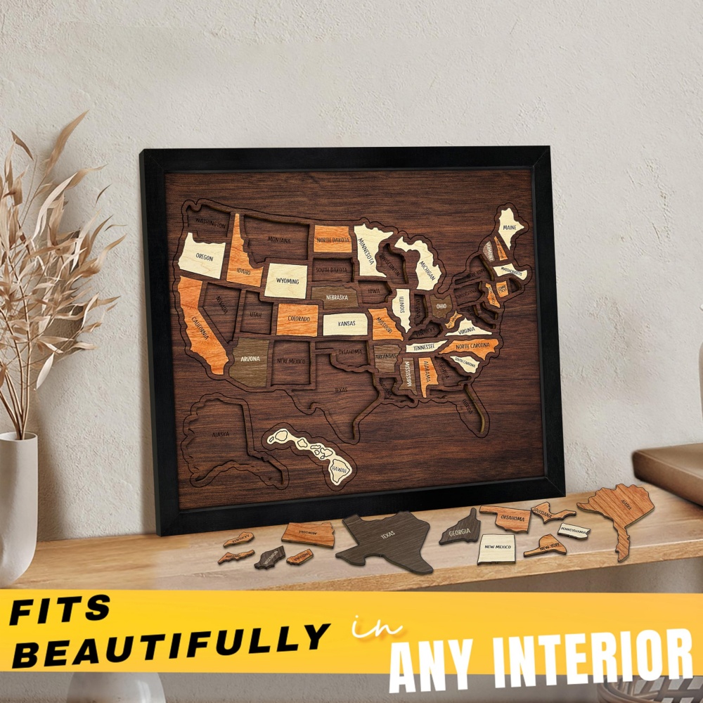 Quebra-cabeça de mapa dos EUA  - Home Decor Usa avaliação e preço