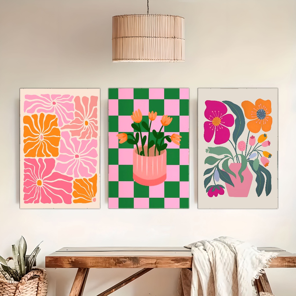 Flores e vasos vibrantes impre - Home Decor Vase avaliação e preço