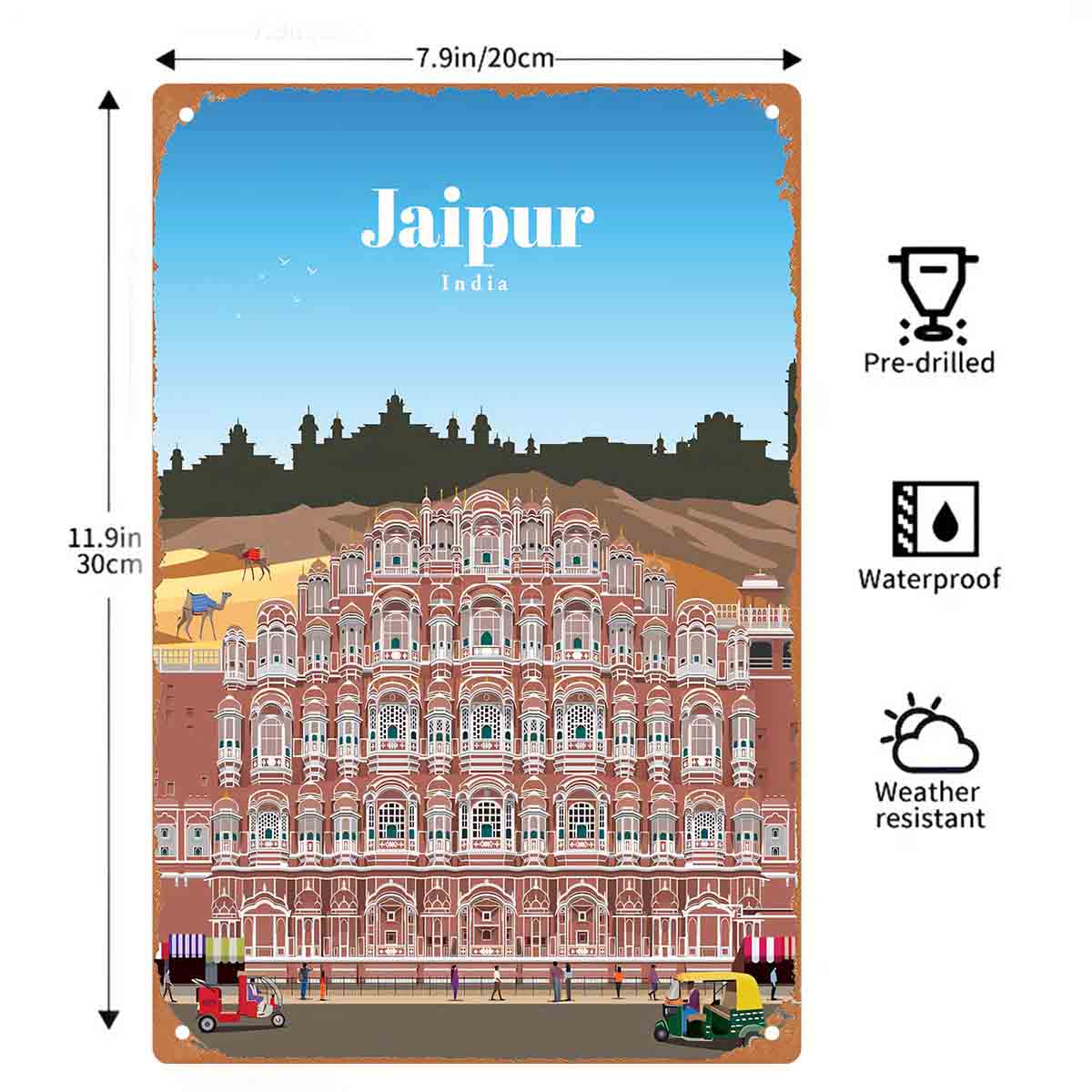 Placa de Metal Decorativa 2D P - Home Decor Jaipur avaliação e preço