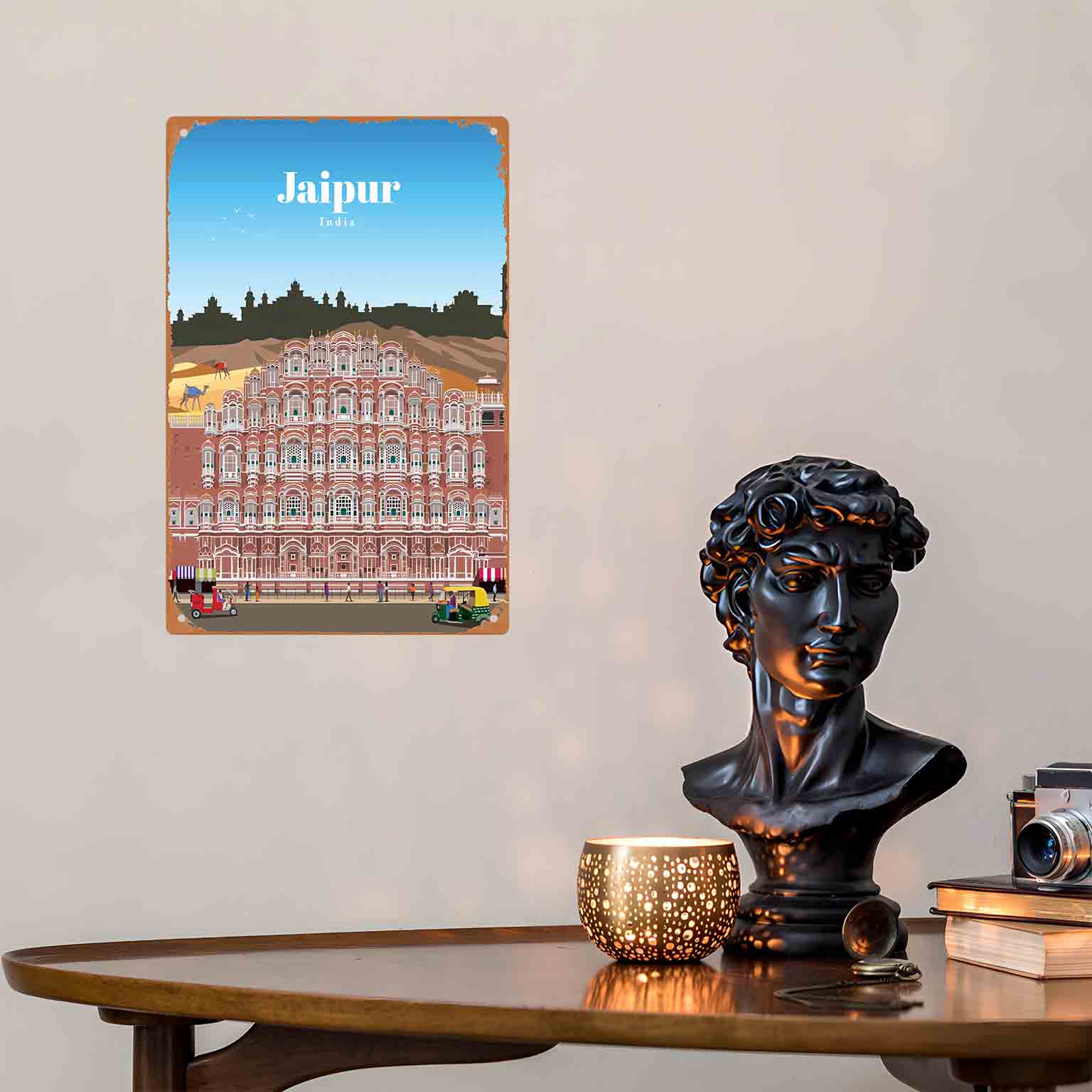 Placa de Metal Decorativa 2D P - Home Decor Jaipur avaliação e preço
