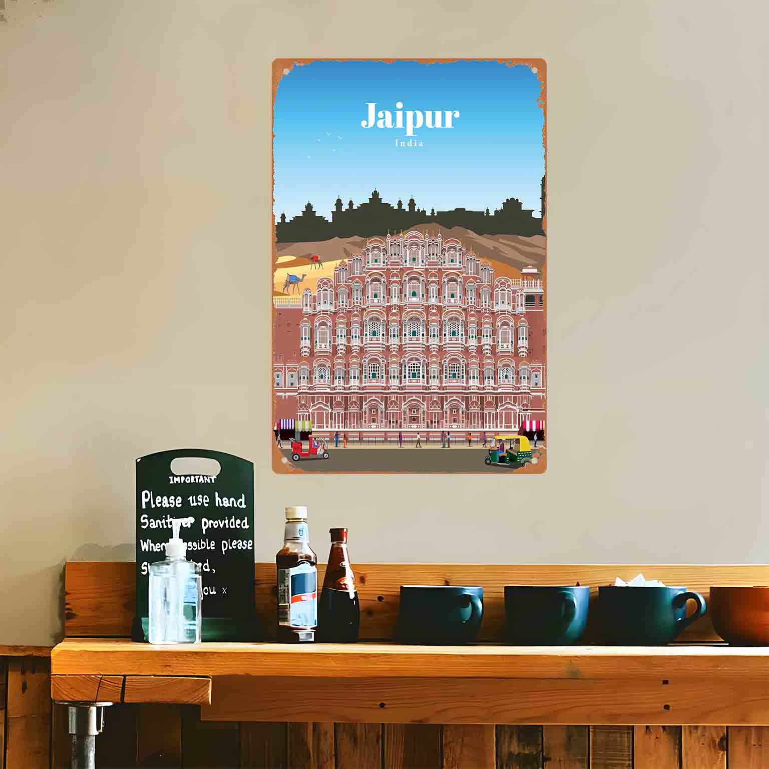 Placa de Metal Decorativa 2D P - Home Decor Jaipur avaliação e preço