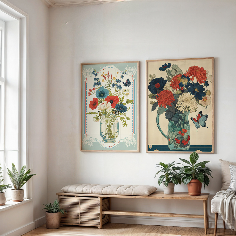 2 peças de pôster de lona vint - Home Decor Vase avaliação e preço