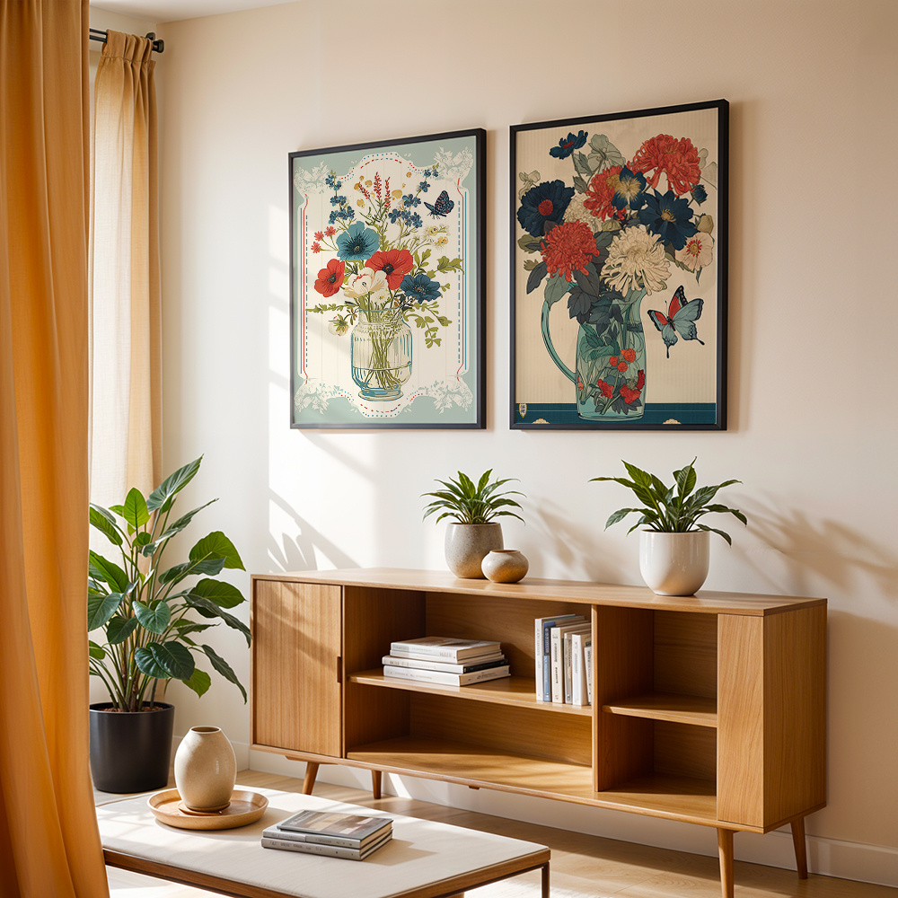 2 peças de pôster de lona vint - Home Decor Vase avaliação e preço