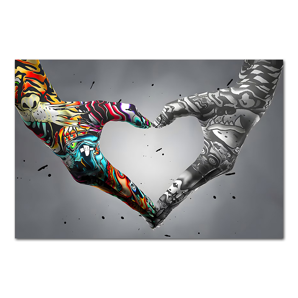 Graffiti mão amor pintura em t - Home Decor Manufacturers avaliação e preço
