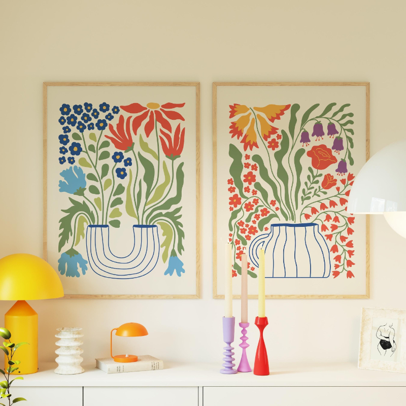 Conjunto de 3 Quadros em Tela  - Home Decor Vase avaliação e preço