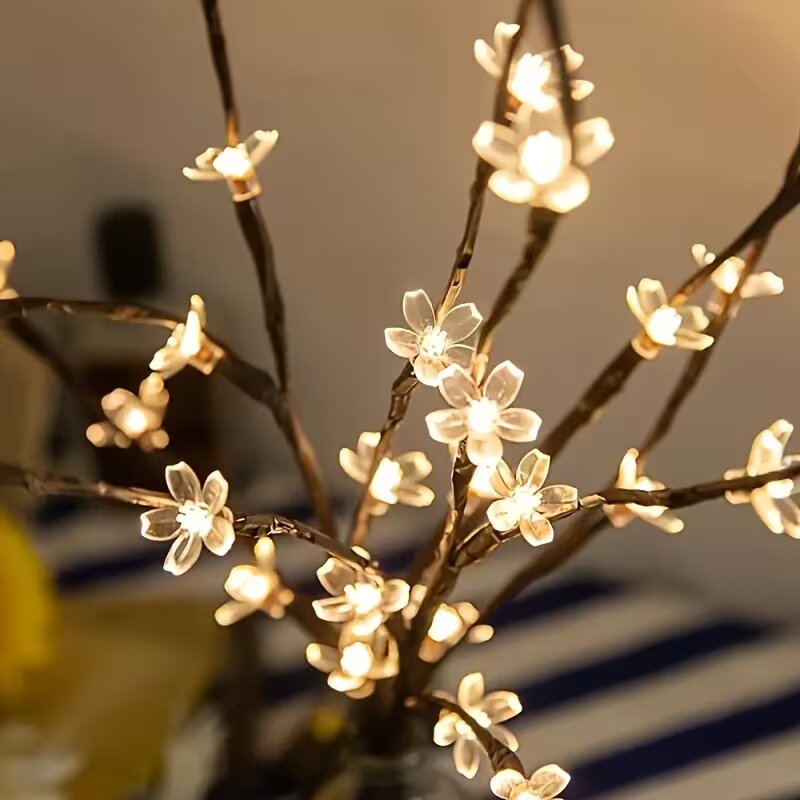 Luzes de ramo de cerejeira com - Home Decor Vase avaliação e preço