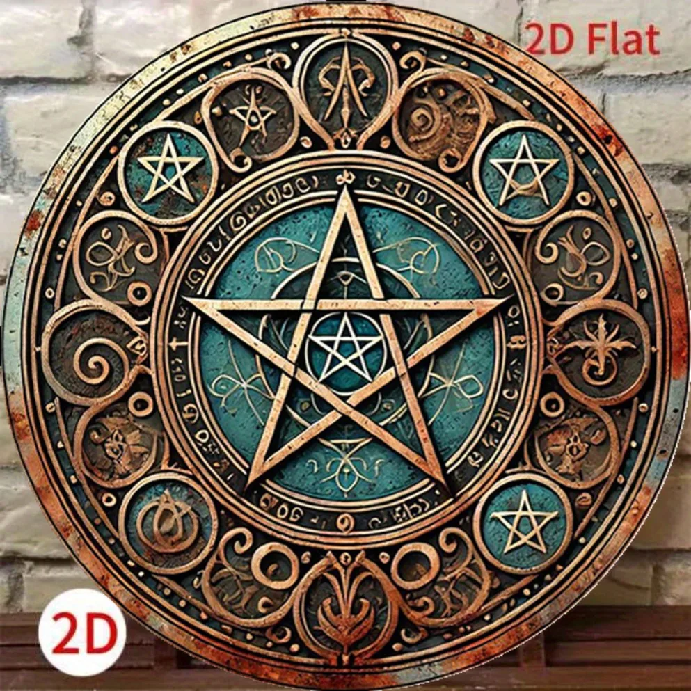 Sinal de metal pentagrama wicc - Home Decor Gothic avaliação e preço