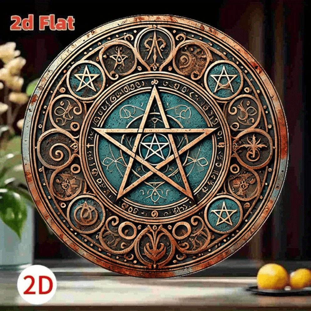 Sinal de metal pentagrama wicc - Home Decor Gothic avaliação e preço