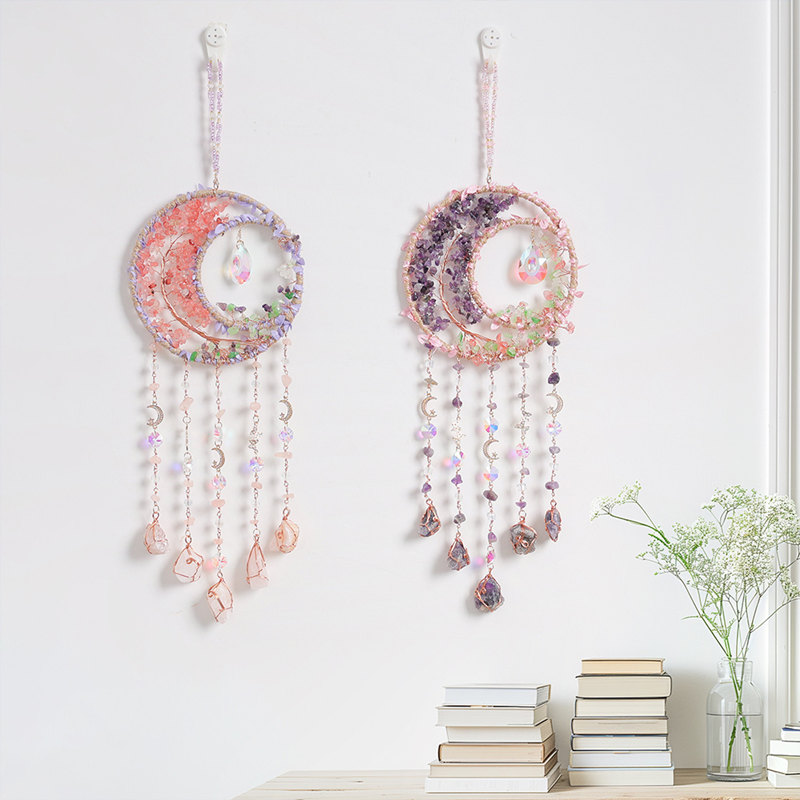 Cristal roxo ametista quartzo  - Boho Wind Chimes avaliação e preço