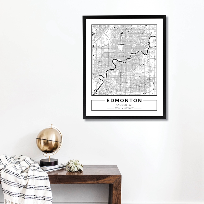 Edmonton alberta mapa preto br - Home Decor Canada avaliação e preço