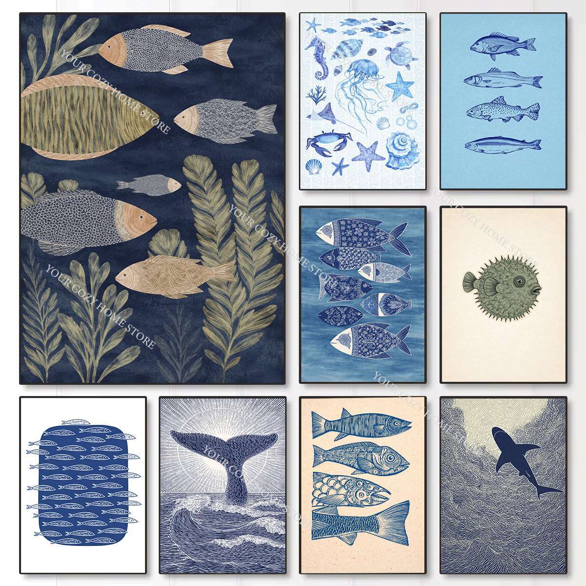 Pôster de arte náutica minimal - Home Decor Nautical avaliação e preço