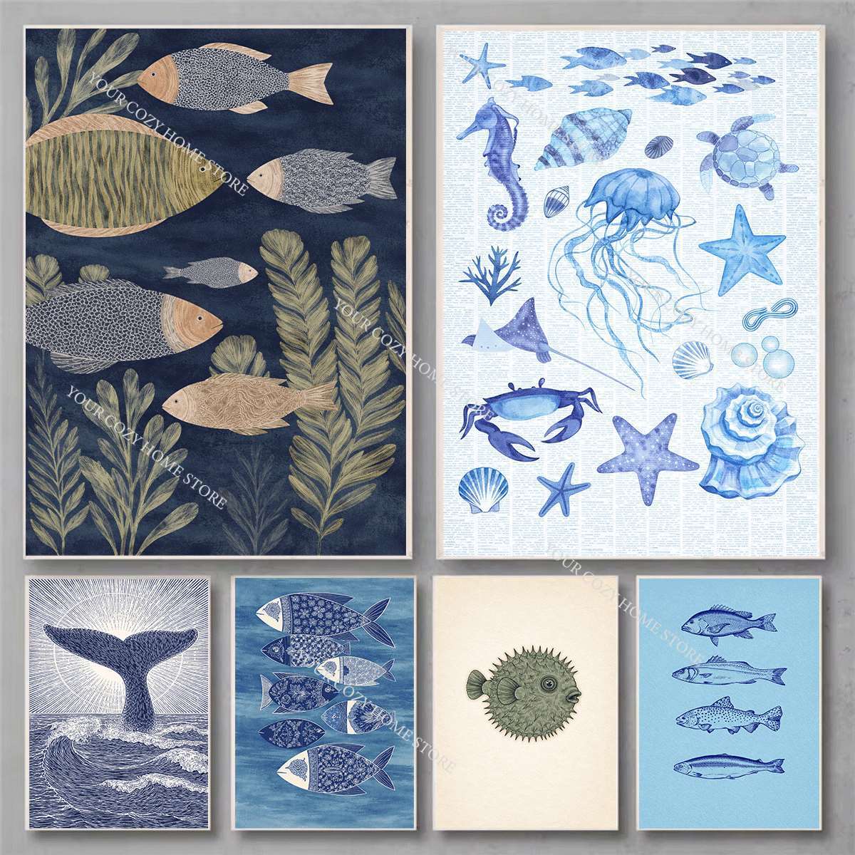 Pôster de arte náutica minimal - Home Decor Nautical avaliação e preço
