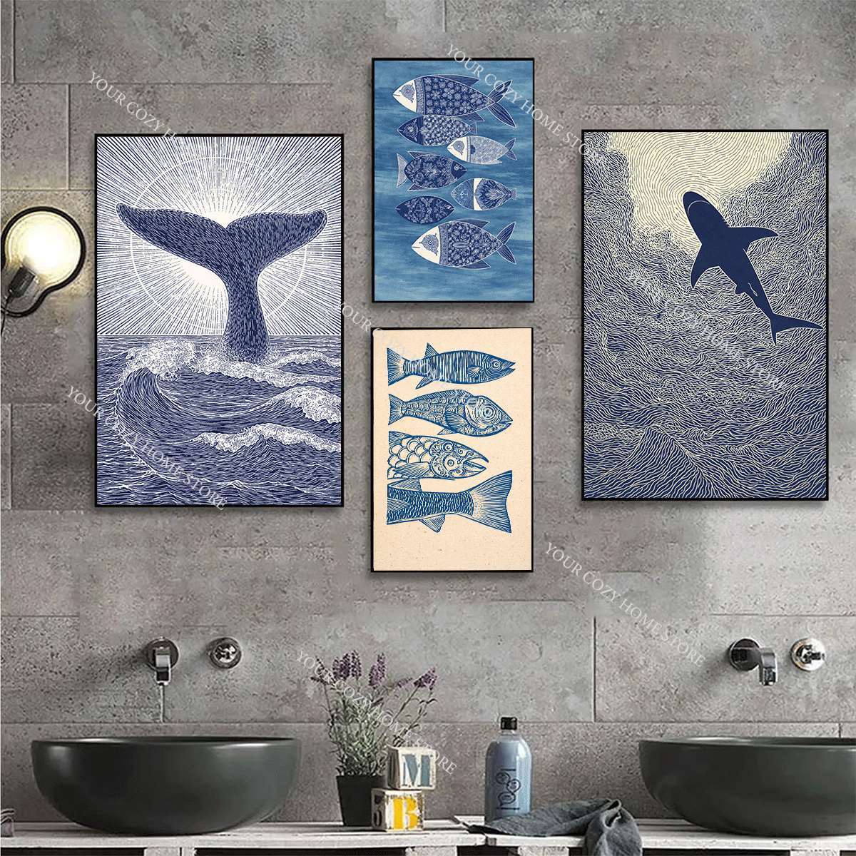 Pôster de arte náutica minimal - Home Decor Nautical avaliação e preço